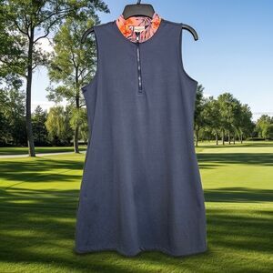 Tommy Bahama Golf Dress Size Medium Navy Short Bodycon Sleeveless Athletic Wear